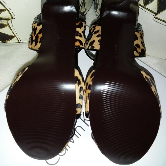 Calvin Klein 'Prive' Leopard Sandals - Picture 8 of 9